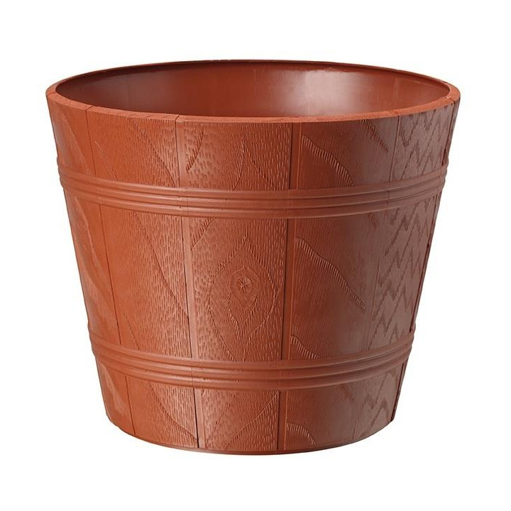 Doniczka drewnopodobna 2 fi 22cm h:19cm terrakota 0901