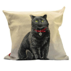 Poszewka 45x45cm Gobelin Kot czarny