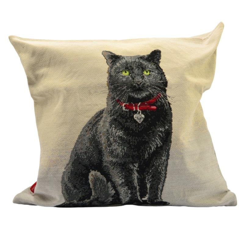 Poszewka 45x45cm Gobelin Kot czarny