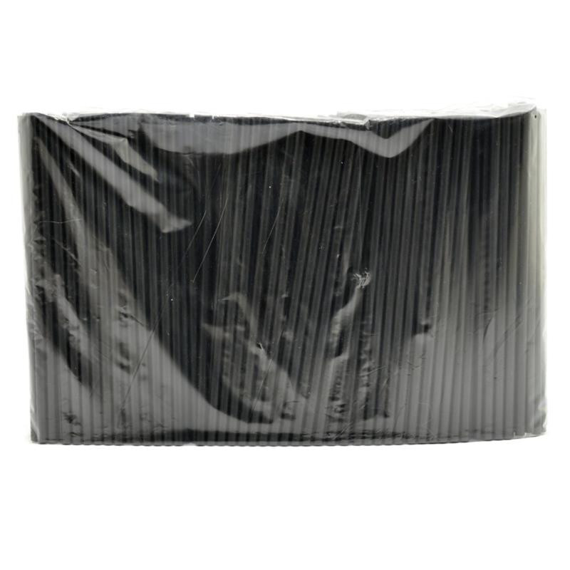 Słomki do napojów 250szt 8x240mm czarne PP