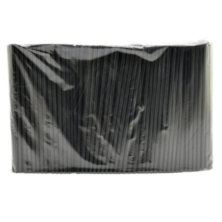Słomki do napojów 250szt 8x240mm czarne PP