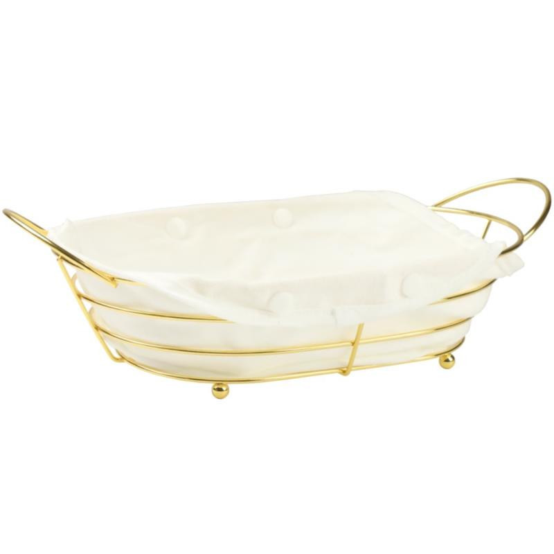 Koszyk na chleb biały złoty 23KC-256