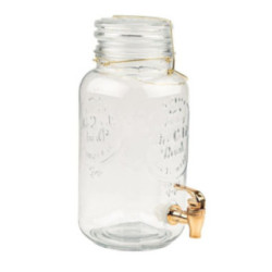 Słój szklany z kranem złotym 3,5L FITA21