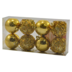 Bombki plastikowe 6cm 8szt złote 2