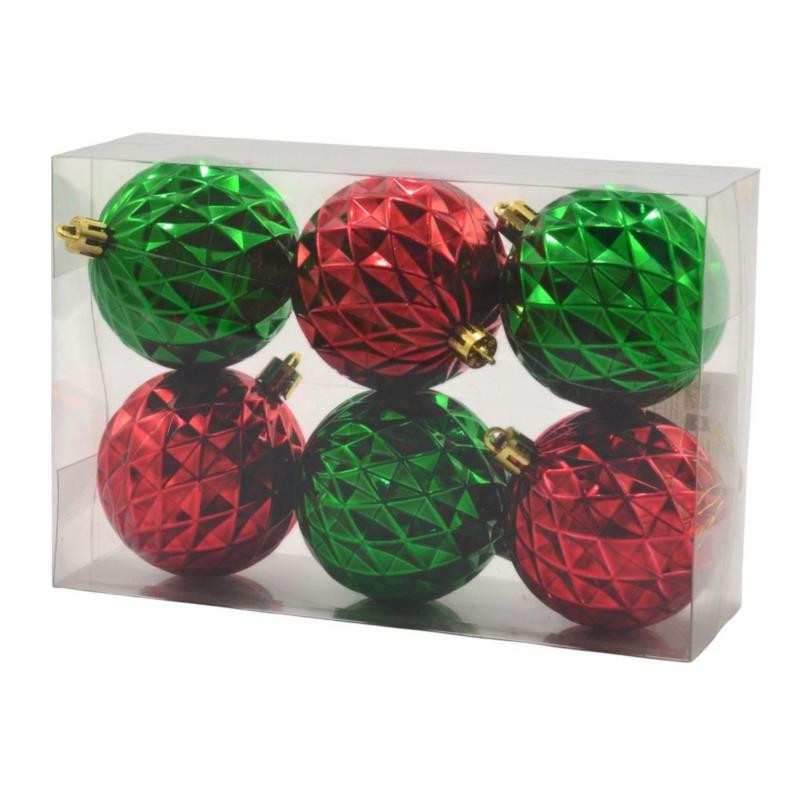 Bombki plastikowe 60mm 6 sztuk mix