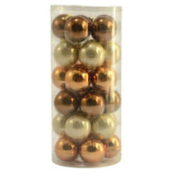 Bombki 30szt 6cm gładkie miedziane GB630 szklane