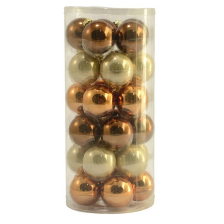 Bombki 30szt 6cm gładkie miedziane GB630 szklane