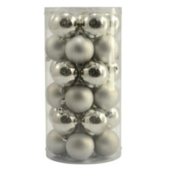 Bombki 30szt 6cm gładkie srebrne matowe SPB630 2