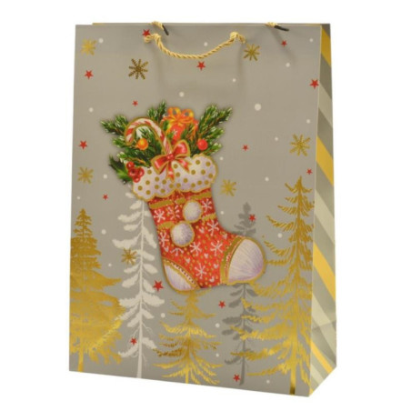 Torebka ozdobna 41x31x12cm świąteczna mix