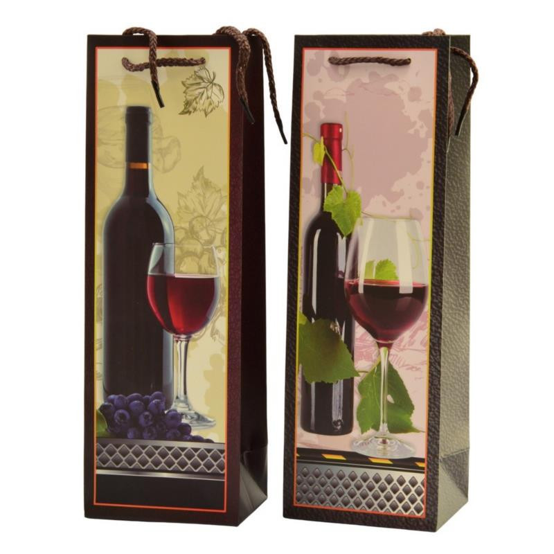 Torebka ozdobna 36x12x9cm butelkowa mix