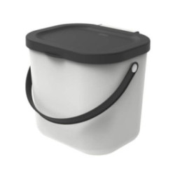 Kosz na śmieci Albula 6L biały/antracyt plastikowy 2