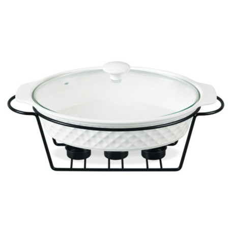 Brytfanna z podgrzewaczem 37,5cm 2,3L Maestro MR-11559-74 biała