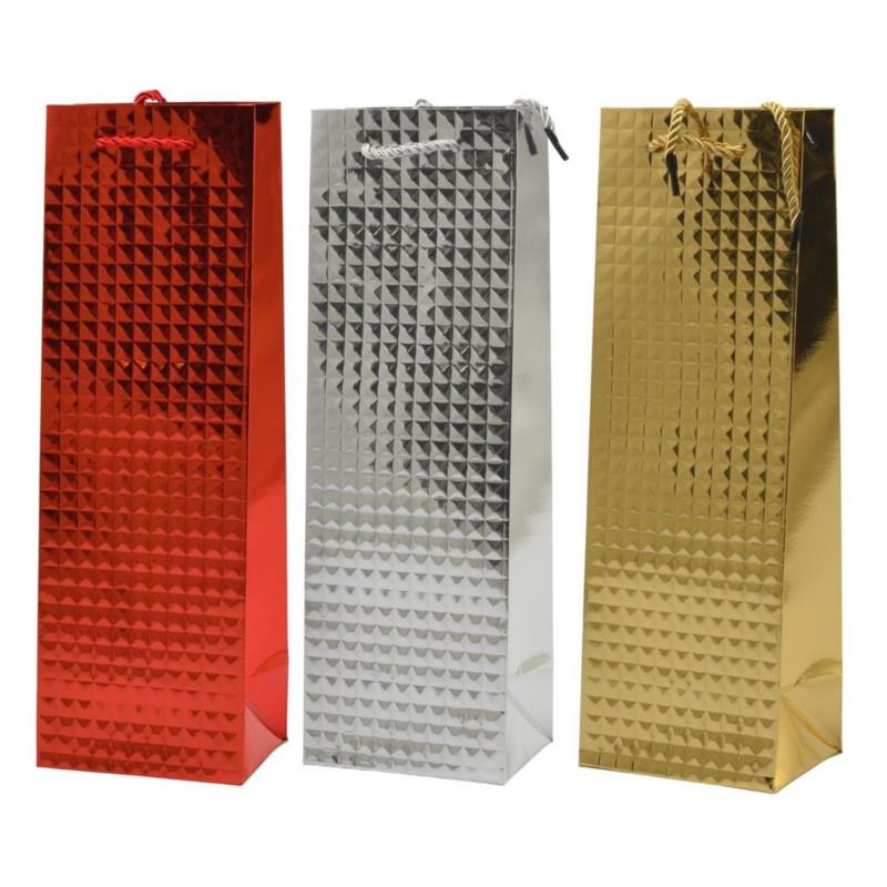 Torebka ozdobna butelkowa 35x11x19cm mix