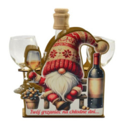Karafka szklana Mikołaj GRZANIEC 850 +2 kieliszki do wina