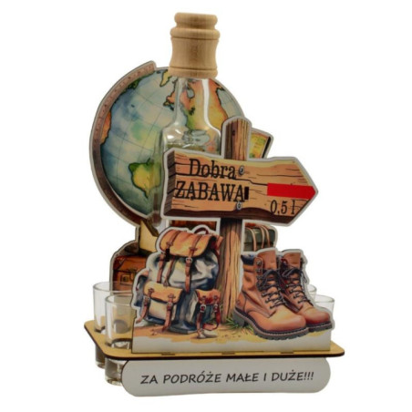 Karafka szklana Podróże 852 +6 kieliszków