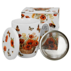 Kubek z zaparzaczem 350ml Kosz Kwiatów Maki 2