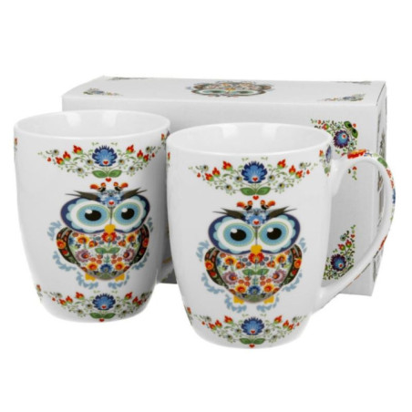 Kubki 2 sztuki 350ml ceramiczne Sowa