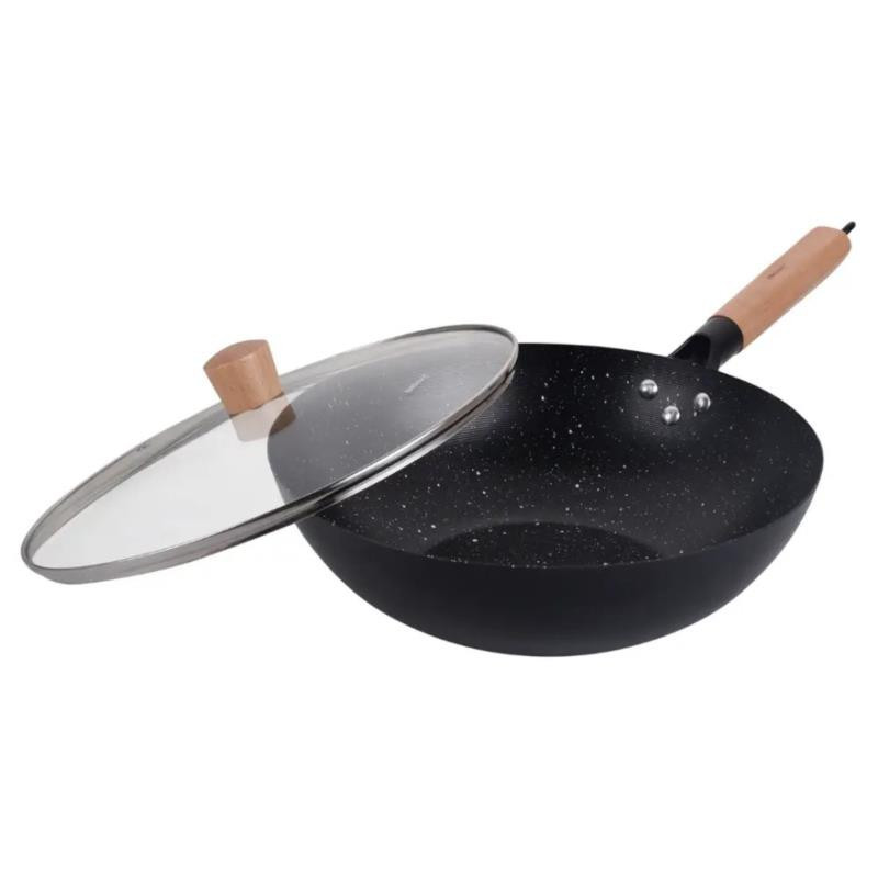 Wok 30cm stalowy z pokrywką Kinghoff KH-1984