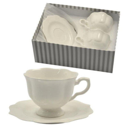 Filiżanki ze spodkami 2 sztuki 220ml Fala