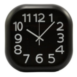 Zegar ścienny plastikowy kwadratowy 30cm czarny 2