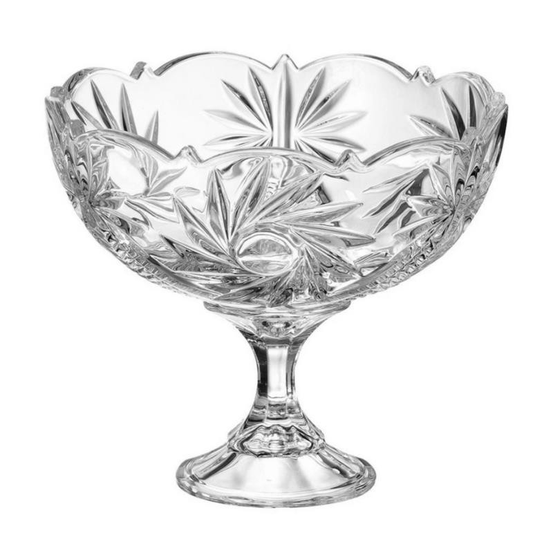 Salaterka kryształ Bohemia Pinwheel 22cm na nodze