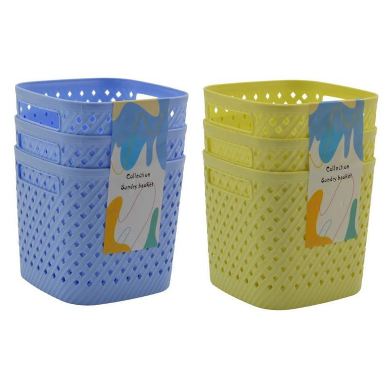 Koszyki plastikowe 3 sztuki 12,5x13,5cm  MRY6137 mix