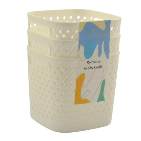 Koszyki plastikowe 3 sztuki 12,5x13,5cm  MRY6137 mix