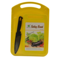 Deski do krojenia plastikowe 2 sztuki z nożem MR1489 mix 2