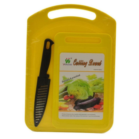 Deski do krojenia plastikowe 2 sztuki z nożem MR1489 mix