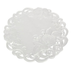 Serwetka haftowana 40cm okrągła biała A534 2