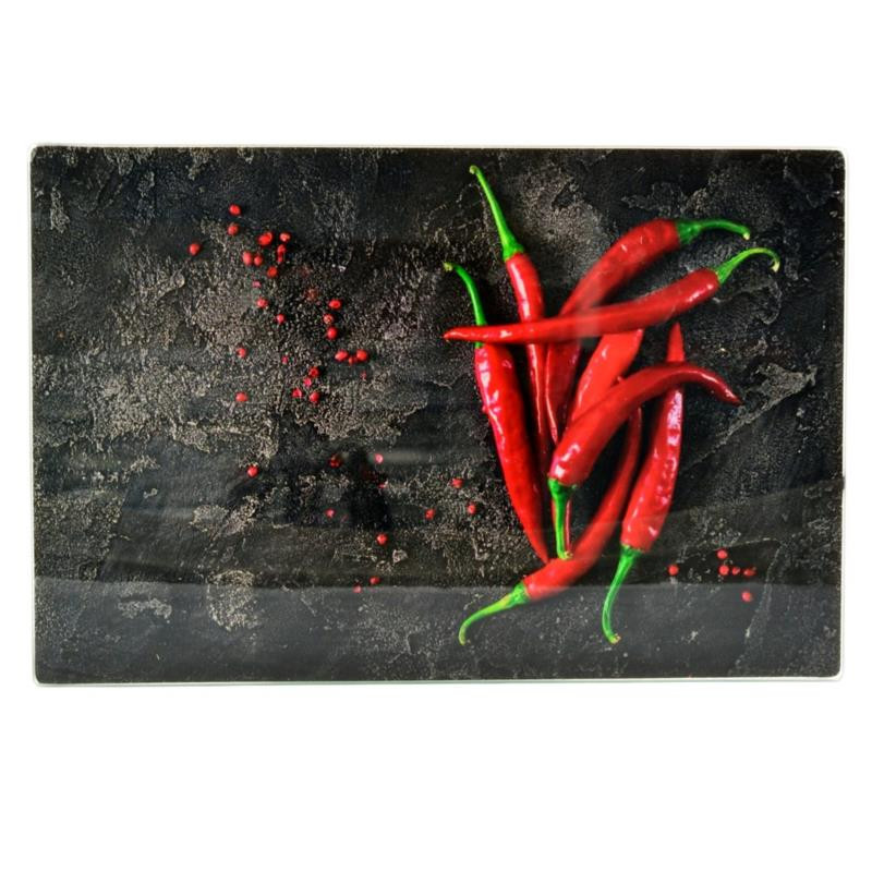 Deska do krojenia szklana 20x30cm papryczki