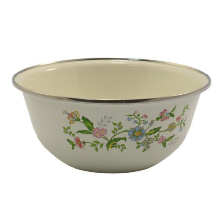 Miska emaliowana 16cm Kwiaty