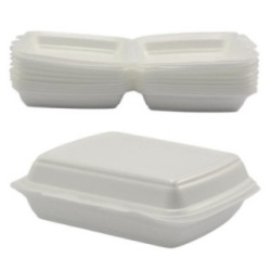 Pojemniki jednorazowe zamykane 10 sztuk styropianowe HP4 13,5x24x6cm 2