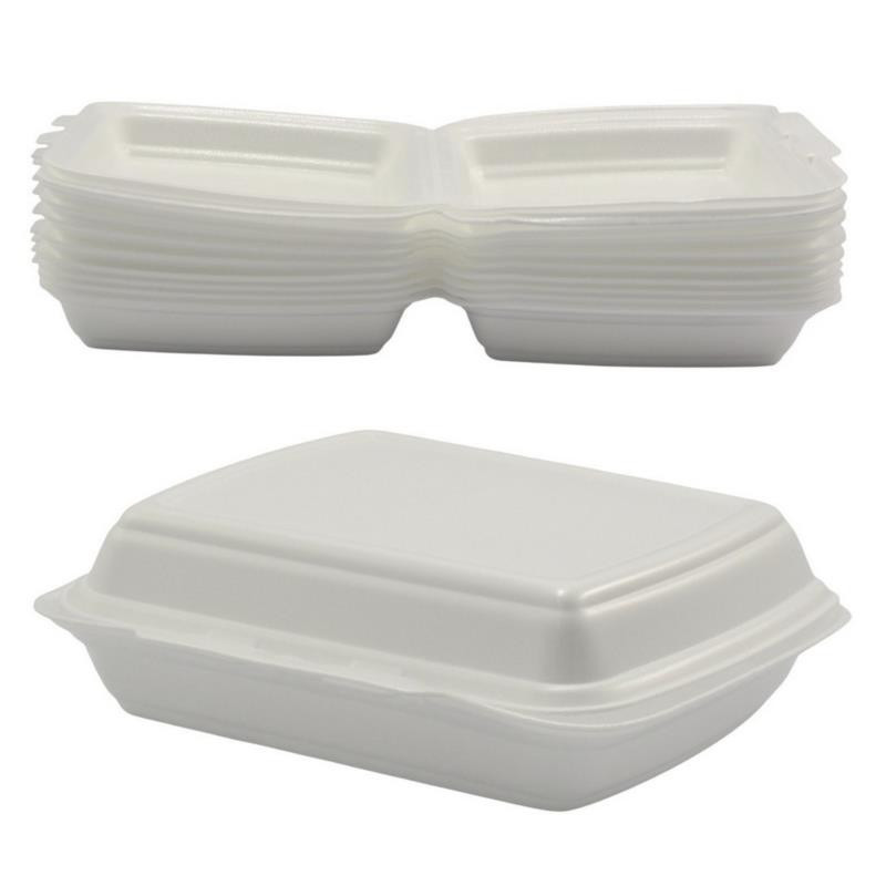 Pojemniki jednorazowe zamykane 10 sztuk styropianowe HP4 13,5x24x6cm