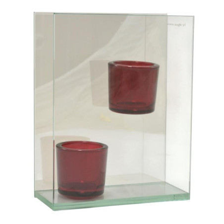 Świecznik szklany 2szt Red Light tea light