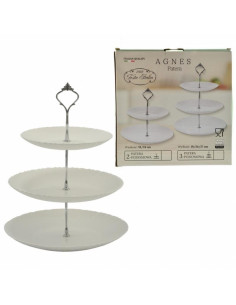 Patera 3 poziomowa okrągła Agnes szkło hartowane