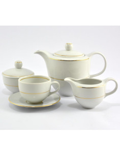 Serwis kawowy 15 elementów WA-08z malowany zł.rant