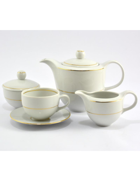 Serwis kawowy 15 elementów WA-08z malowany zł.rant