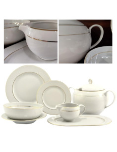 Serwis obiadowy Waza WA-08z Złoty pasek 42 elementy