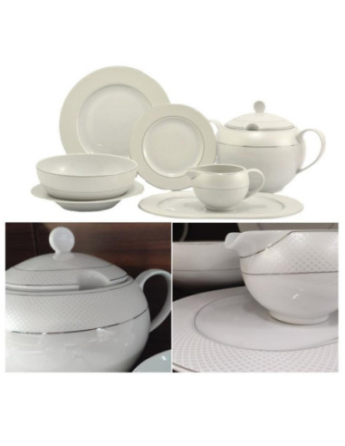 Serwis obiadowy Waza WA-100 Satyna 42 elementy