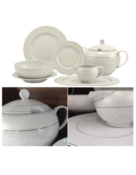 Serwis obiadowy Waza WA-100 Satyna 42 elementy