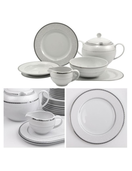 Serwis obiadowy Waza WA-99p Classic platyna 42 elementy