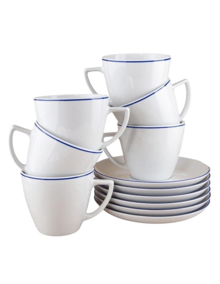 Serwis kawowy 12 elementów WA-163 Modern niebieski rant