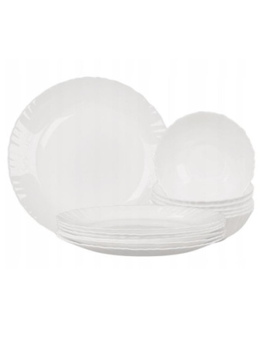 Serwis obiadowy 18 elementów Opalex Carbo biały