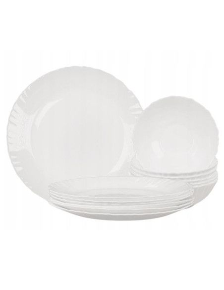 Serwis obiadowy 18 elementów Opalex Carbo biały