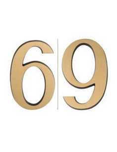 Cyfra "6/9" 20cm patyna mosiądz