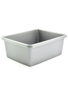 Miska plastikowa Classic  8L 36cm prostokątna srebrna