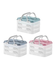 Pojemnik na ciasto Dolce 3 poziomy 44x30x25cm mix