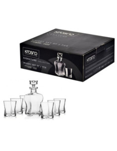 Karafka +6 szklanek 290ml do whisky Krosno Signatury 500ml