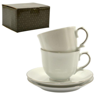 Filiżanki ze spodkami 2 sztuki Bogucice Perla Platin 1152